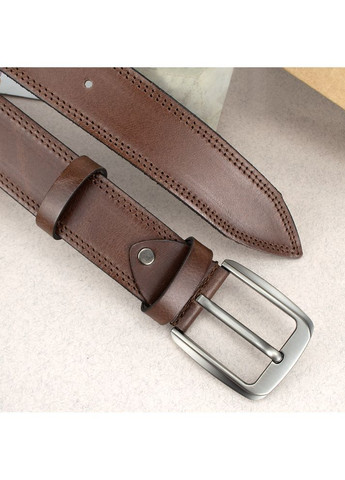 Ремінь батальний чоловічий шкіряний коричневий PS-4072 (145 см) Puos (371876121)