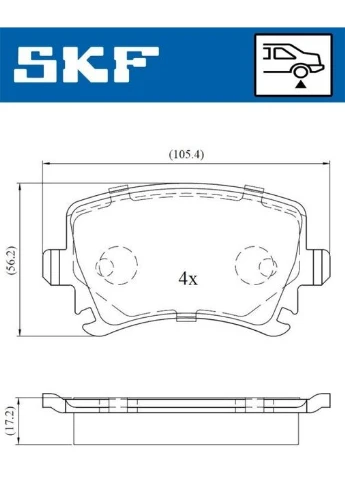 Комплект тормозных колодок SKF (369318860)