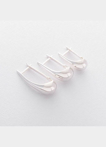 Серьги Крапельки в серебре (3.1 см) 122496 Oniks (265530081)