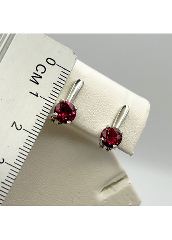 Серьги серебряные с нано рубином 3,51 г No Brand (369736598)