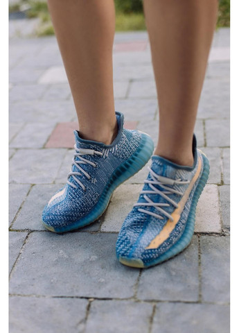 КРОСІВКИ ЖІНОЧІ ADIDAS YEEZY BOOST 350 V2 ISRAFIL BLUE АДІДАС ІЗІ БУСТ No Brand блакитні демісезони (368867653)