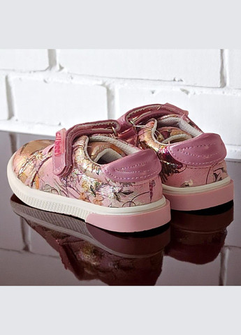 Рожеві осінні ортопедичні кросівки на липучці для дівчинки клібі Clibee