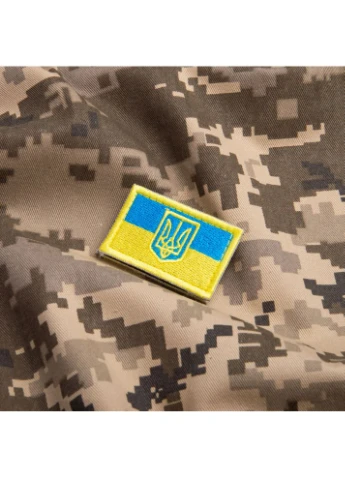 Шеврон на липучці Прапор України з Тризубом 3,5х5,5 см вишитий патч нашивка IDEIA (386252470)