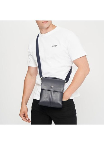 Сумка планшет через плече чоловіча з натуральної шкіри синій 36609 Ricco Grande (353690157)