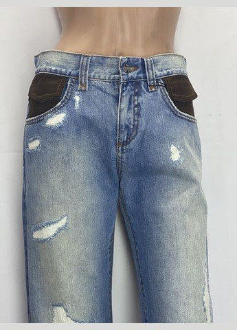 Голубые летние прямые джинсы D&G