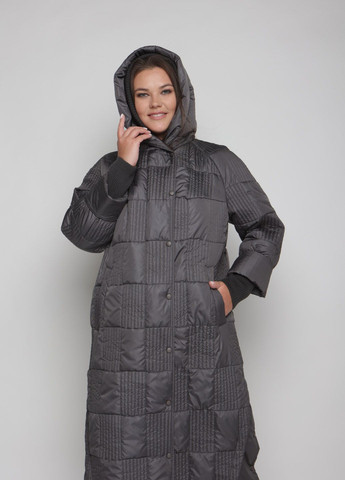 Графитовая демисезонная женское демисезонное пальто большого размера SK