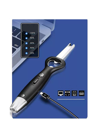 USB электроимпульсная зажигалка «Universal» с открывалкой для бутылок и фонариком, цвет (Black) Dom (293275138)