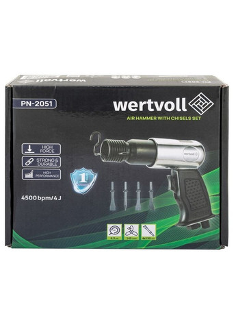 Зубило пневматическое 4500 уд/мин, 145 л/мин, 6.3 bar, 4 Дж (PN-2051) Wertvoll (340909165)