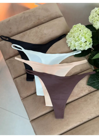 Жіночі трусики стрінг набір 4 штук безшовні стрінг труси для жінки комплект. No Brand Стрінги (371996706)