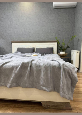 Хлопковое покрывало на кровать Полуторный Серый (ВЕ2201В02) No Brand (308755041)