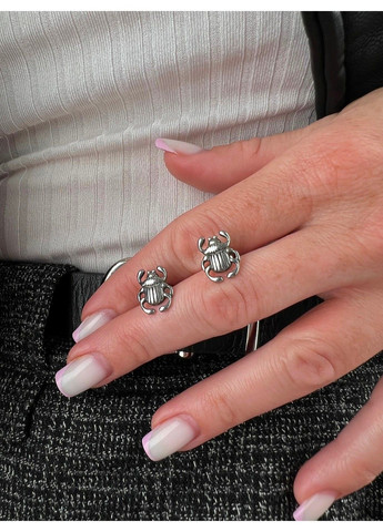 Готичні панк сережки у вигляді жука із медичної сталі ES-075 No Brand (299330533)