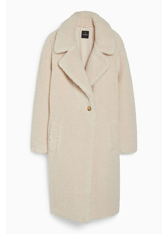 Бежевое демисезонное Пальто тедди C&A