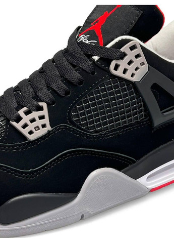 Белые демисезонные кроссовки мужские nike air jordan 4 retro bred найк аир джордан No Brand
