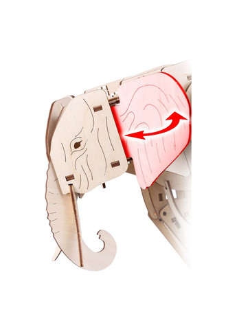 Дерев'яий механічний 3d конструктор Слон No Brand (295376485)