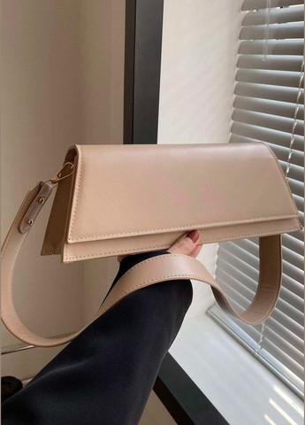 Женская классическая сумка 1481 багет бежевая No Brand (283251675)