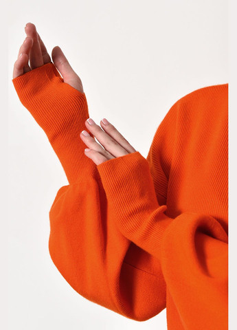 Оранжевый зимний свитер женский оранжевого цвета пуловер Let's Shop