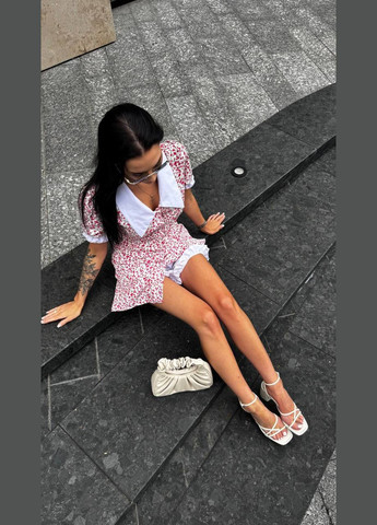 Білий повсякденний жіноча сукня FINO Mode з квітковим принтом