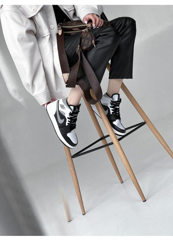 КРОСІВКИ ЖІНОЧІ NIKE AIR JORDAN 1 RETRO MID BLACK WHITE GREY SHADOW НАЙК АІР ДЖОРДАН No Brand сірі демісезони (368858052)
