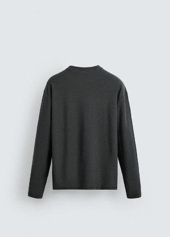 Темно-серый демисезонный лонгслив Zara однотонный