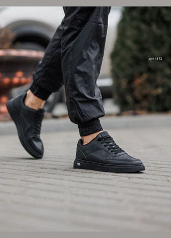 Черные кеды мужские classic full black perforation YZY