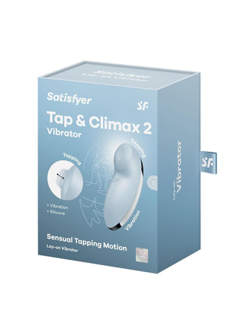 Вибростимулятор-пульсатор Tap & Climax 2 Blue, эффект постукивания пальцем Satisfyer (330617759)