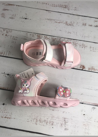 Розовые босоножки детские для девочки led bbt.kids розовый (566) No Brand подсветка