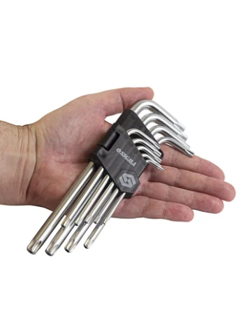 Ключи TORX 9шт T10-T50мм CrV (средние с отверстием) (4022221) Sigma (395991277)
