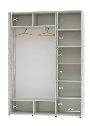 Шкаф-купе двухдверный Алекса 180*40*220 см Сосна Натти Зеркало Алекса (394330620)