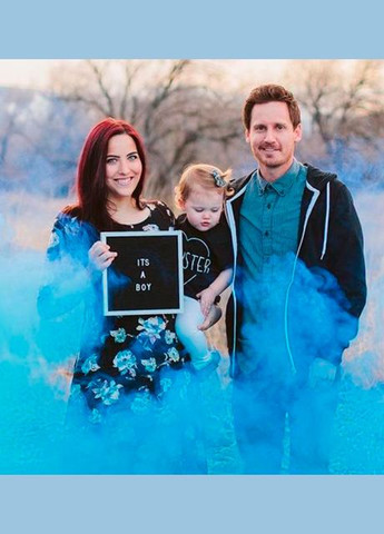 Кольоровий дим Gender Party 60 сек для визначення статі дитини Гендер Паті Boy 60 сек,, звичайна густота Maxsem (326794522)