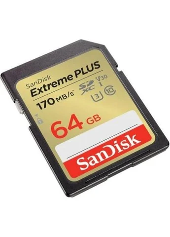 Карта пам'яті SDXC, 64Gb, Extreme Plus, Class10 UHS-I U3 V30, до 170/80 МБ/с (SDSDXW2-064G-GNCIN) 000-SDSDXW2-064G-GNCIN SanDisk (395343549)