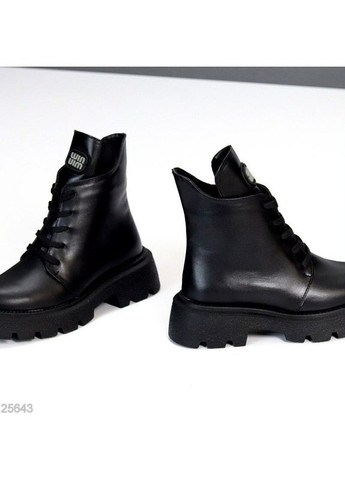 Зимние зимние кожаные ботинки, зимние ботинки кожаные, кожаные ботинки на зиму код 25643 берцы Garti с логотипом, без декора