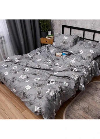 Комплект постельного белья Micro-satin Premium двуспальный 175х210 наволочки 2х70х70 (MS-820016282) Moon&Star Silver Flowers (400230340)