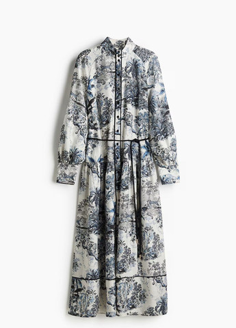 Молочное кэжуал платье H&M однотонное