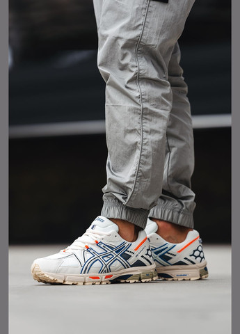 Белые всесезонные кроссовки мужские asics gel-kahana 8 white blue orange | асикс гель-кахана 8 белые синие оранжевые No Brand
