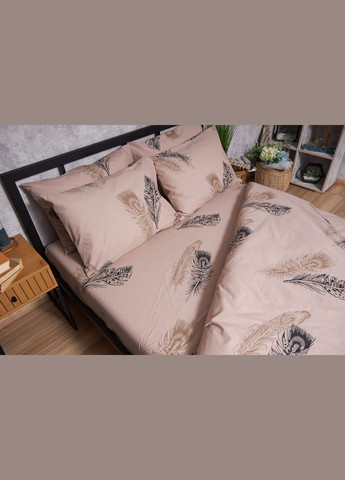 Комплект постельного белья Бязь Gold Люкс семейный 143х210х2 наволочки 4х50х70 (MS-820003213) Moon&Star Feathers (288536321)