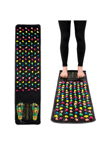 Масажний ортопедичний килимок доріжка-аплікатор з різнокольоровими пластиковими каменями для ніг 175х35 см (479805-Prob) Unbranded (324390793)