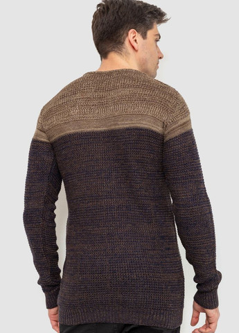 Комбинированный демисезонный свитер мужской, цвет бежево-синий, Ager