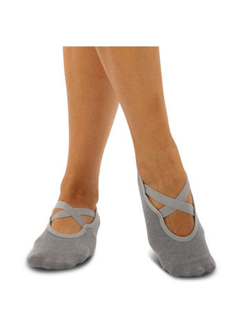 Сірі шкарпетки сірі жіночі антиковзні універсальні для йоги, пілатесу, фітнесу, прокитовзні шкарпетки з силіконовими точками Yoga (316713717)