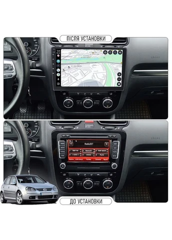 Штатна магнітола сумісна з Volkswagen Golf V ver. 2 2003-2009 екран 10" 2/32Gb WiFi GPS Base 5 шт. Lesko (397076562)