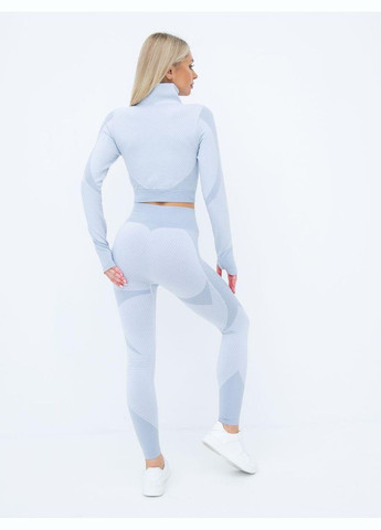 Спортивный костюм тройка (рашгард, топ и леггинсы) светло-серого цвета, размер XL Trends (330757055)