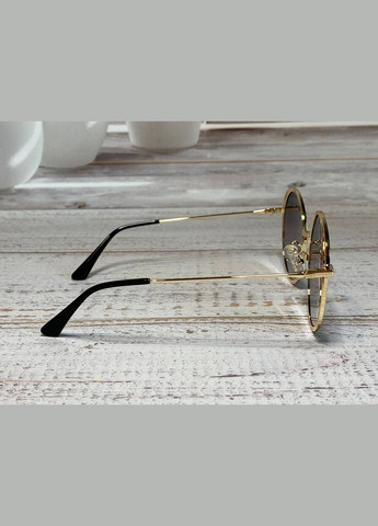 Окуляри жіночі сонцезахисні стильні чорно-коричневий градієнт круглі з подвійною оправою LIGHT (315889562)