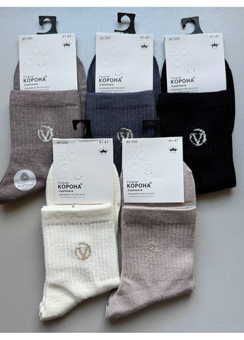 Комбіновані 5 пар тонкі кашемірові стильні і якісні шкарпетки Корона (366293283)