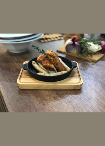 Сковорода чугунная на доске 14 см H-1425-Д Brizoll (347247439)