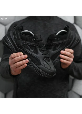 Чорні кросівки чоловічі nike м2k tekno black найк м2к текно чорні демісезон No Brand