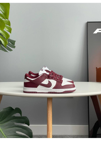 Кроссовки женские и мужские Nike Dunk Low Team Red Bordo White | Найк СБ Данк бордовые No Brand бордовые демисезоны (352252489)