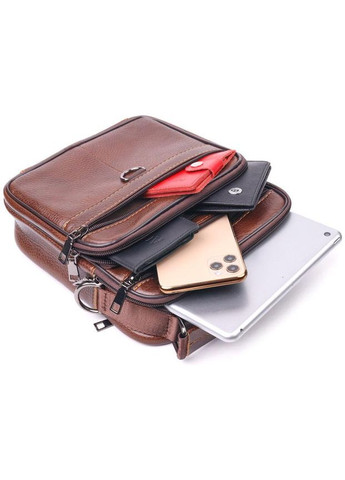 Сумка чоловіча шкіряна планшет через плече для документів та для телефону маленька Коричневий 43139 Vintage (367164764)