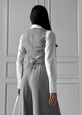 Стильний брючний костюм сірого кольору Jadone Fashion (280899758)