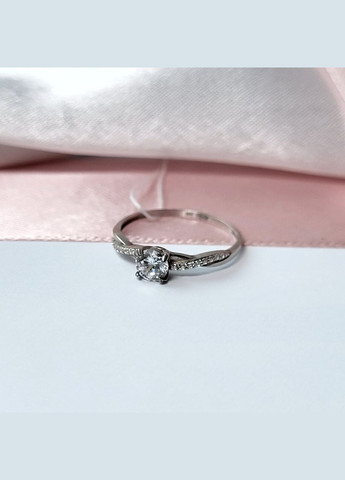 Срібна каблучка із білим каменем 18.5 розмір срібло 925 проби Родоване 1553 1.14г No Brand (306741414)