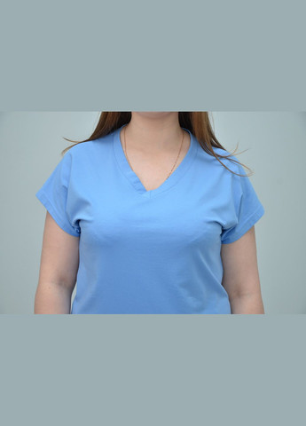 Голубая всесезон женская повседневная футболка, разные цвета (2xl, 3xl, 4xl, ), 5xl No Brand