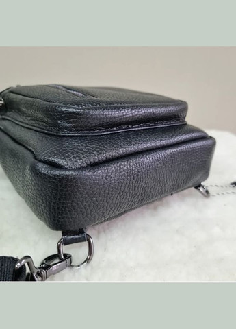 Сумка-слинг мужская черная через плечо из натуральной кожи 68223 Tiding Bag (336947774)